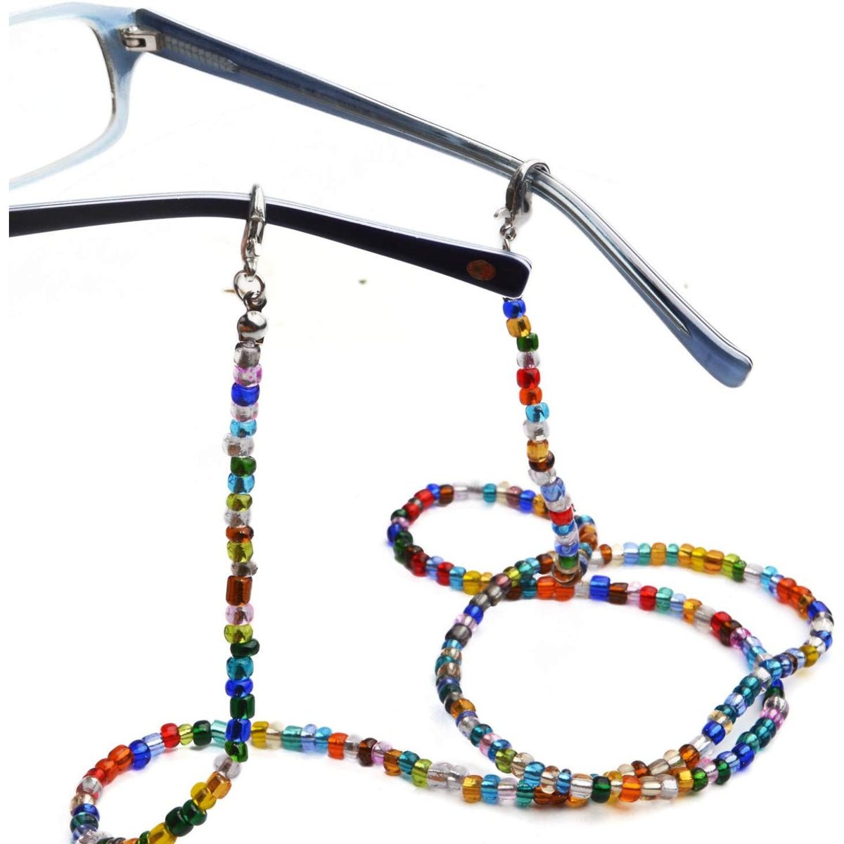Mask Holder Chain,5pcs 74cm Beaded Glasses Chain Multicolor Face Cover Lanyards Adjustable Mask Necklace Holder with Lobster Clips for Adults Men Women Girls